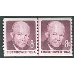 #1402 8¢ Eisenhower, Line Pair