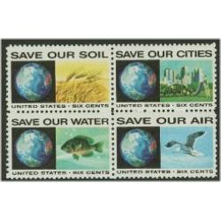 #1413a Anti-Pollution, Block of Four