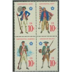 #1565-68 Military Uniforms (Bicentennial),  Four Singles