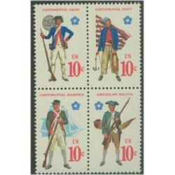 #1568a Military Uniforms (Bicentennial), Block of Four