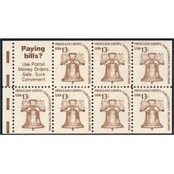 #1595b Liberty Bell, 13¢ Booklet Pane of 7