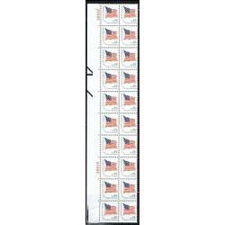 #1597 Flag, Plate Block Strip of 20