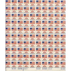#1622 Flag & Independence Hall, 11x10¾, Sheet of 100
