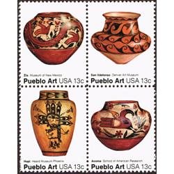#1709a Pueblo Pottery, Block of Four