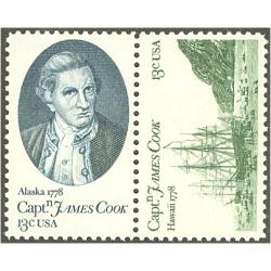 #1732 & 1733 Captain Cook, Two Singles