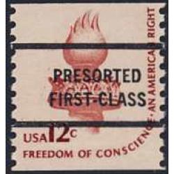 #1816a Conscience Torch, Bureau Precancel Coil, "Presorted First Class"