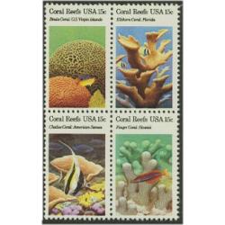 #1830a Coral Reefs, Block of Four