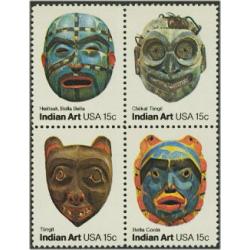 #1837a Indian Masks, Block of Four