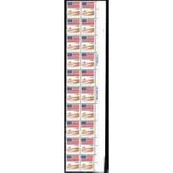 #1890 Flag, Plate Block Strip of 20