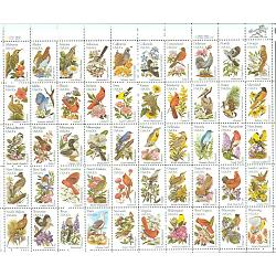 #1953A-2002A State Birds & Flowers, Set of 50 Singles Perf 11¼x11