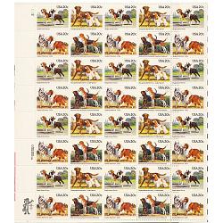 #2098-2101 Dogs, Sheet of 40 Stamps