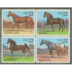 #2158a Horses, Block of Four