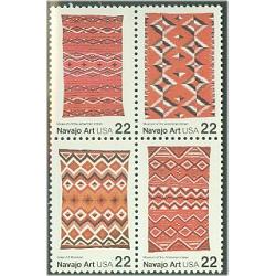 #2238a Navajo Art, Block of Four