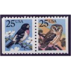 #2285d Grosbeak & Owl, Booklet Pair