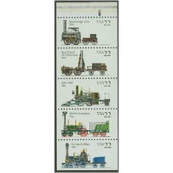 #2366a Locomotives, Booklet Pane of Five