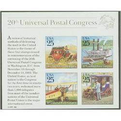 #2438 Traditional Mail Delivery, Souvenir Sheet of Four