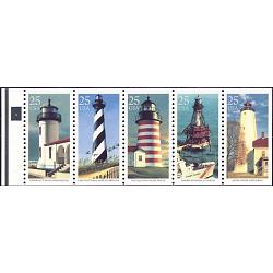 #2474au Lighthouses, Unfolded Booklet Pane of Five, Plate #4