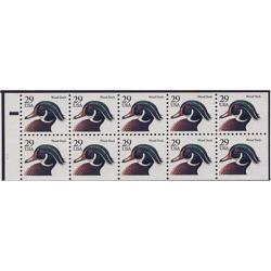 #2484au Wood Duck, Unfolded Booklet Pane of Ten