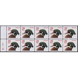 #2485a Wood Duck, Booklet Pane of Ten