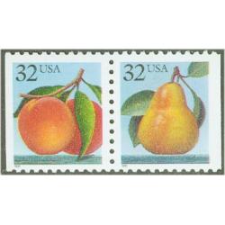 #2488b Peach & Pear, Attached Pair