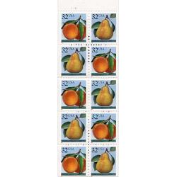 #2488a Peach & Pear, Booklet Pane of Ten, Folded