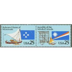 #2506-07 Micronesia & Marshall Islands, Two Singles