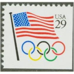 #2528 Flag with Olympic Rings, Booklet Single