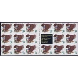 #2596a Eagle & Shield Pane of 17, Green Denomination