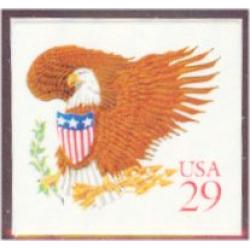 #2597 Eagle & Shield, Booklet Single - Red Denomination