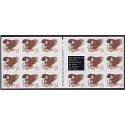 #2597a Eagle & Shield Pane of 17, Red Denomination