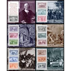 #2624-29 Columbian Exhibition, Set of Six Souvenir Sheets