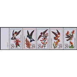 #2646au Hummingbirds, Unfolded Pane of Five #A2212112