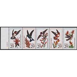 #2646au Hummingbirds, Unfolded Pane of Five #A2212122
