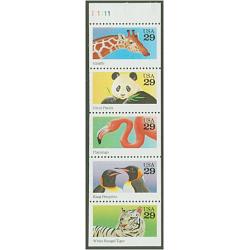 #2709a Wild Animals, Booklet Pane of Five