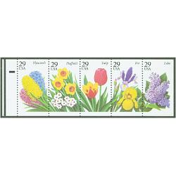 #2764a Garden Flowers, Booklet Pane of Five