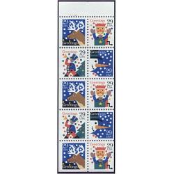 #2798bu Christmas Designs, Booklet Pane of 10 - Unfolded