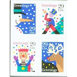 #2799-2802 Christmas Designs, Four Booklet Singles