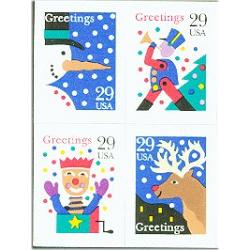 #2802b Christmas Designs, Block of Four