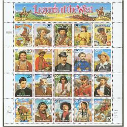 #2869 Revised Legends of the West, Sheet of 20 Stamps