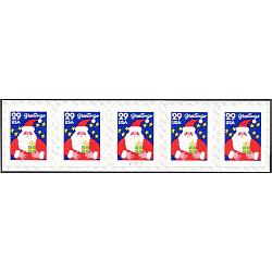 #2873b Santa, PNC Plate Number Coil Strip of 5