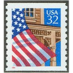 #2913 Flag over Porch, Coil BEP Shiny Gum Perforate 9.8