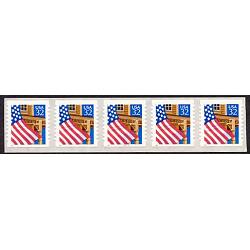 #2915D Flag over Porch, Coil PNC Strip of Five #11111