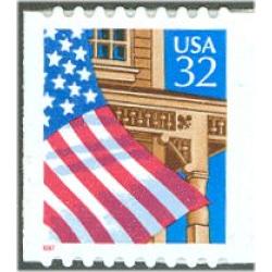 #2921 Flag over Porch, S-A Booklet Single, Small Red 1996