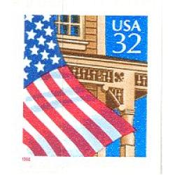 #2921b Flag over Porch, S-A Booklet Single, Small Red 1997
