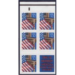 #2921d Flag over Porch, Booklet Pane of 5 + Label