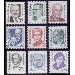#2933/43 Great American Series, Set of Nine Stamps