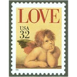 #2959au Love & Cherub, Unfolded Booklet Pane of Ten