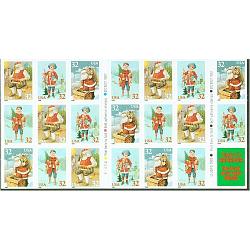 #3011a Santa & Children, Convertible Booklet Pane of 20