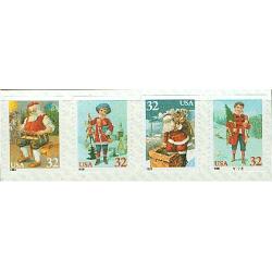 #3017a Santa & Children, Coils - Strip of Four