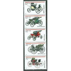 #3023a Antique Autos, Strip of Five